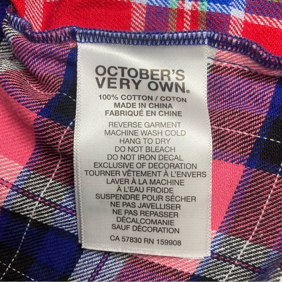 October’s Very Own Flannel Shirt Men’s Medium Multicolor Mash Up Drake OVO Patch - Picture 7 of 7